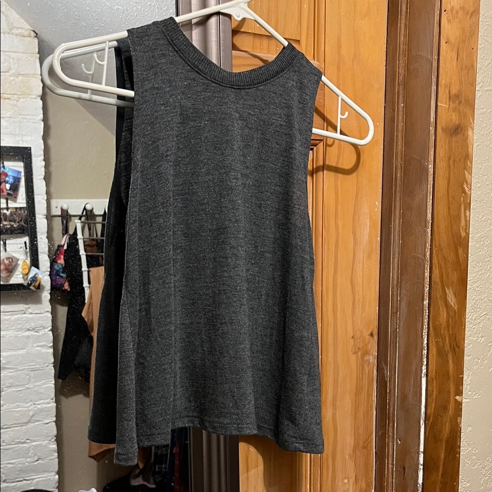 Sleeveless Charcoal Gray Women's Top